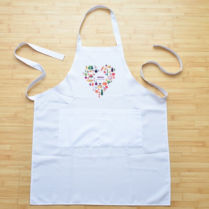 Șorț personalizat cu text - model heart food