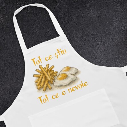 Șorț personalizat cu text - Ochiuri și cartofi