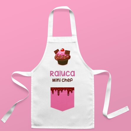 Șorț personalizat pentru copii cu text - Glazură