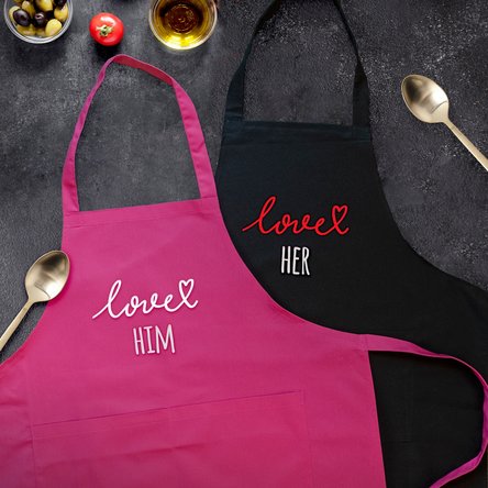 Șorțuri personalizate pentru cuplu - love you