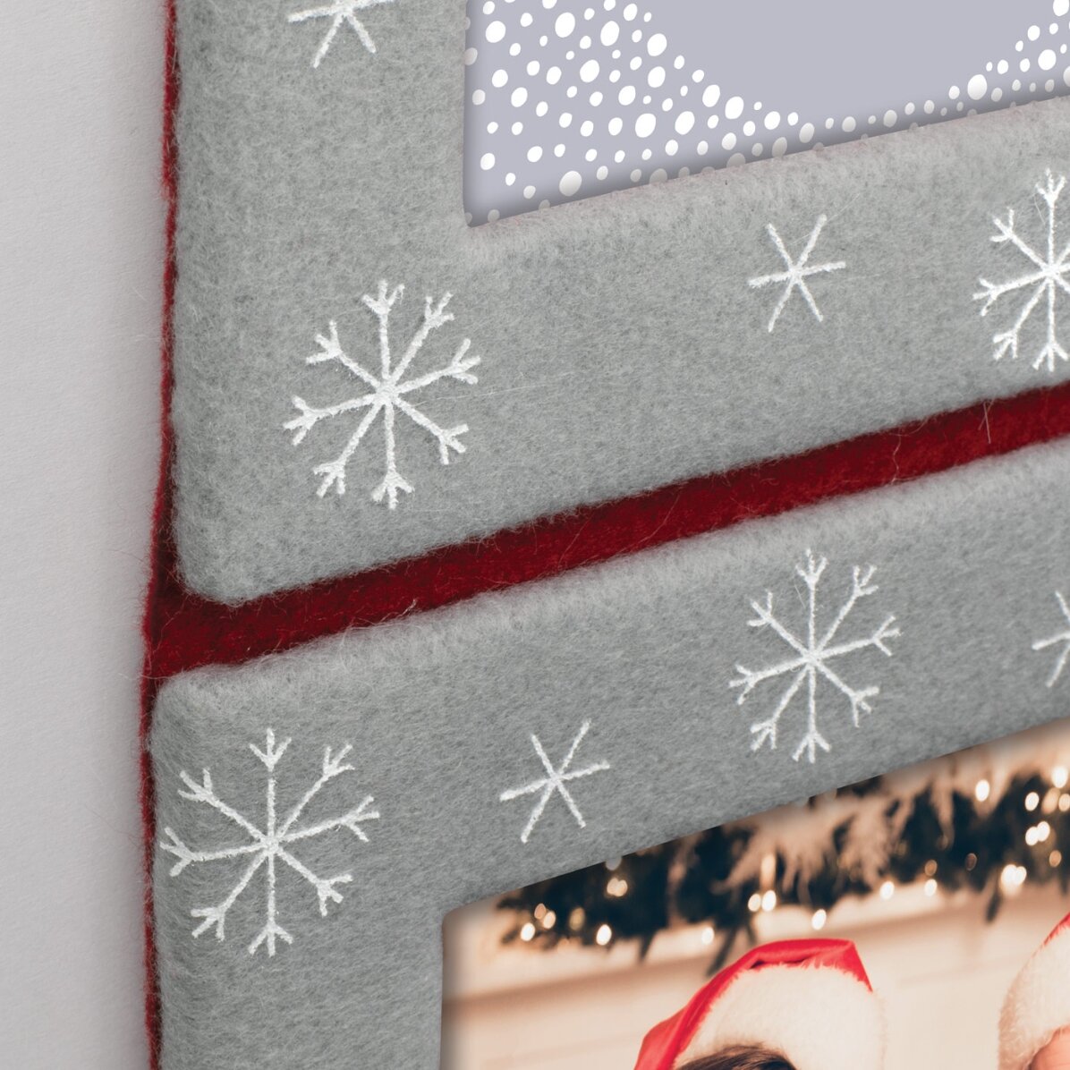 Ramă foto Spiriduș de Crăciun cu 3 poze - model Boris