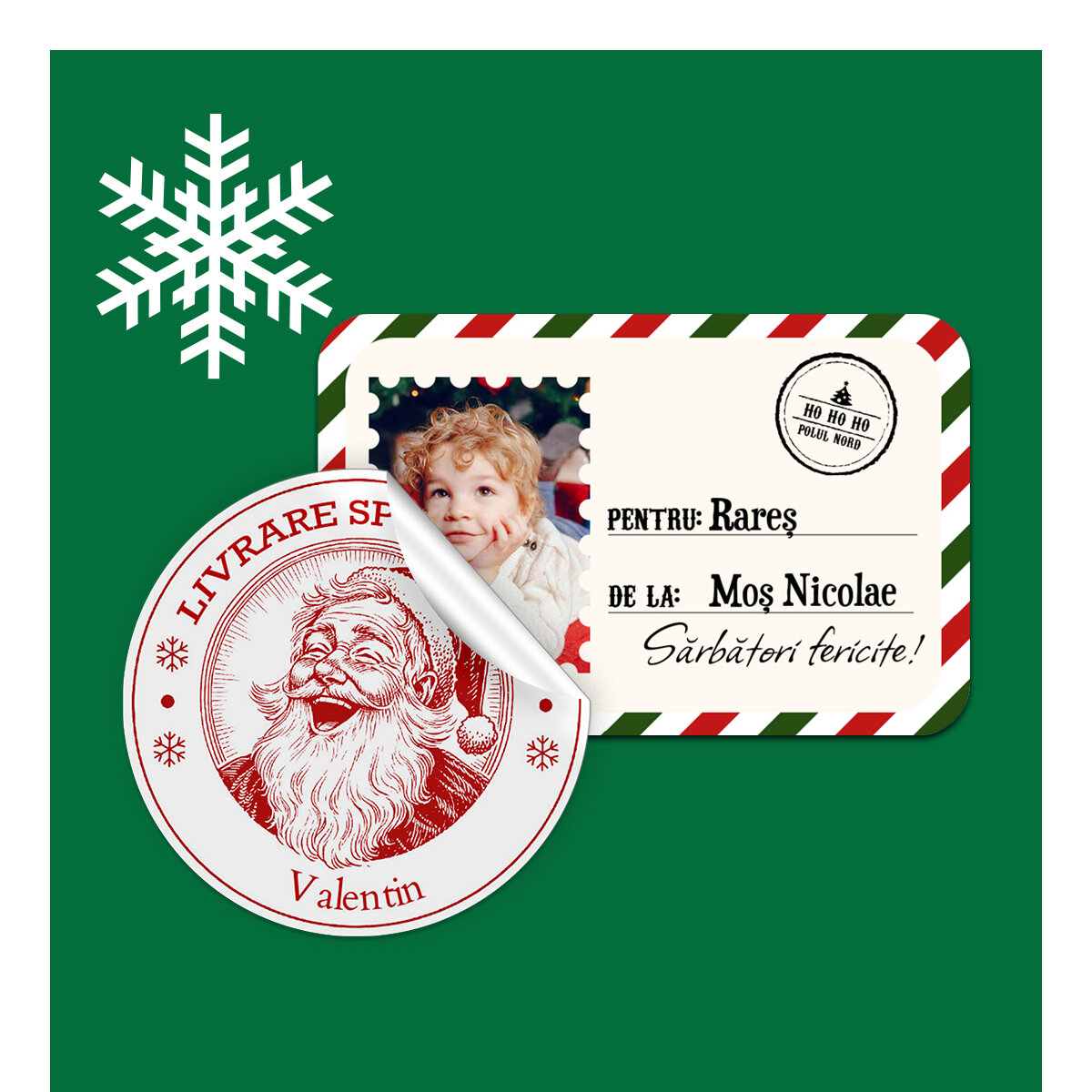 Stickere, etichete autoadezive personalizate de Moș Nicolae