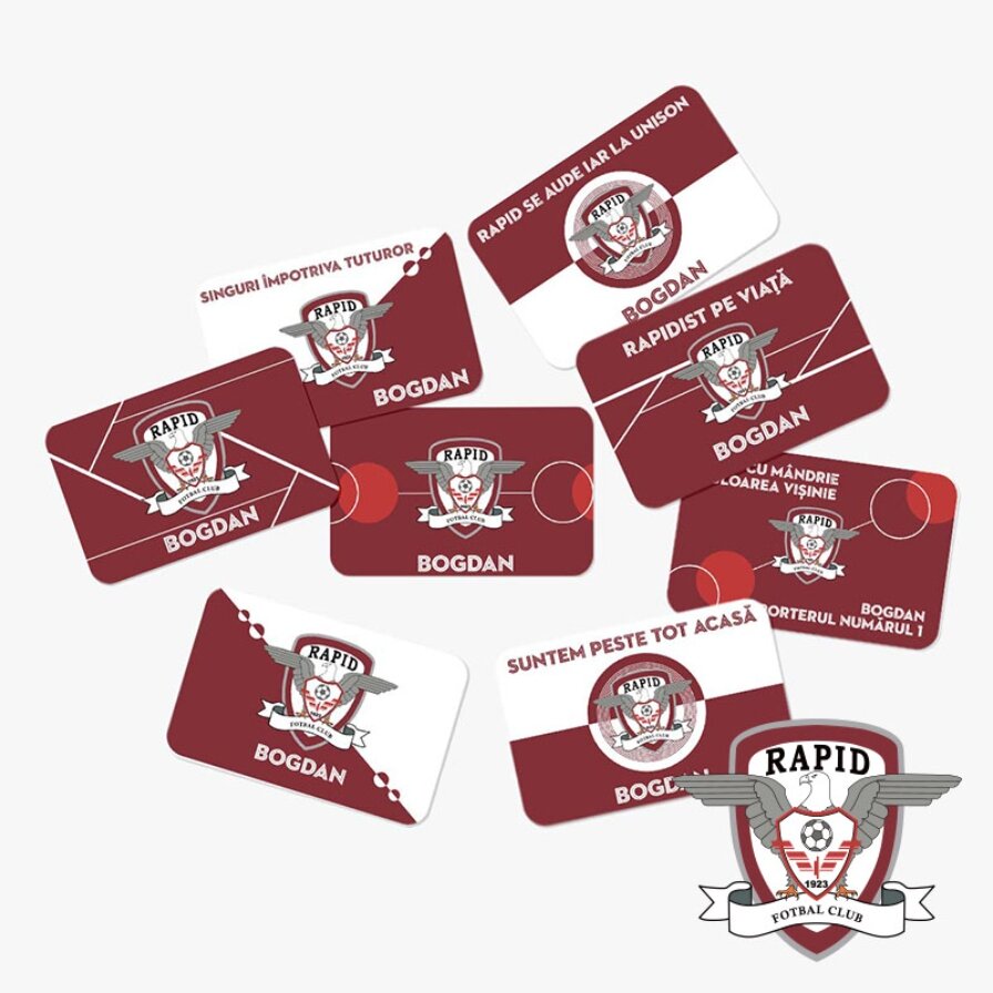 Stickere, etichete autoadezive personalizate sub licență oficială - FC Rapid 1923