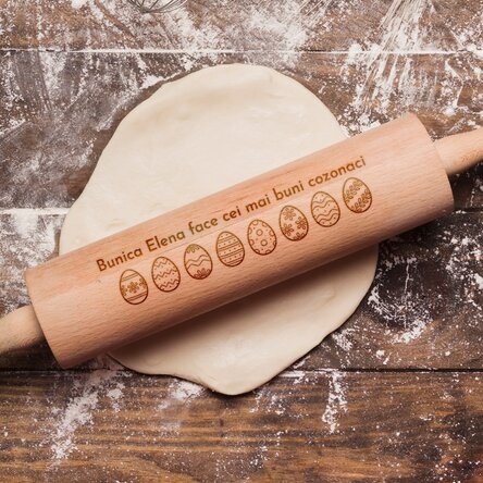 Sucitor de lemn personalizat cu mesaj - Paște fericit!