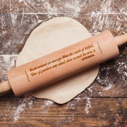 Sucitor de lemn personalizat cu text x Flick