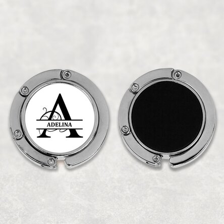 Suport geantă pentru masă personalizat cu monogramă și nume 