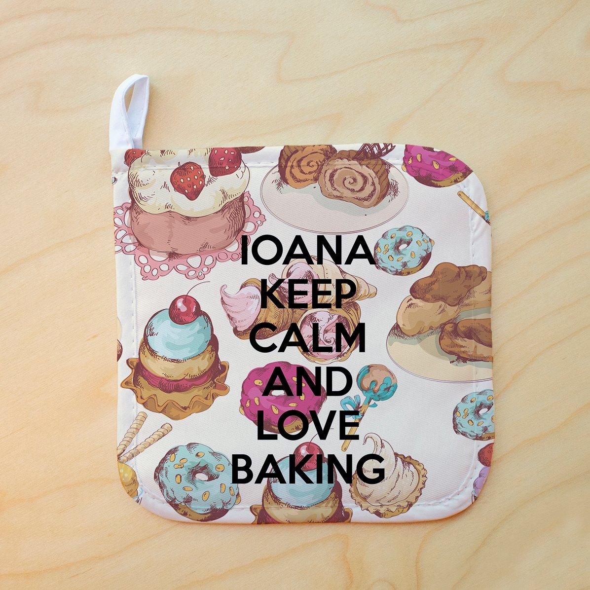 Suport oală fierbinte personalizat cu text - Keep Calm