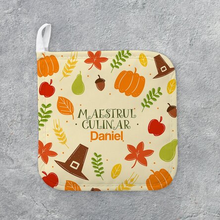 Suport oală fierbinte personalizat cu text - Pumpkin