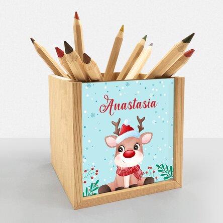 Suport pentru creioane personalizat cu text - Winter time