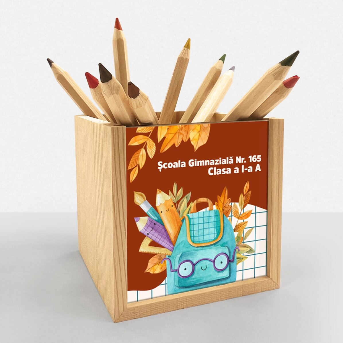 Suport pentru creioane personalizat cu text 