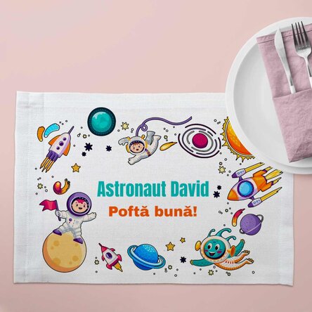 Suport pentru farfurie personalizat cu text - Astronaut