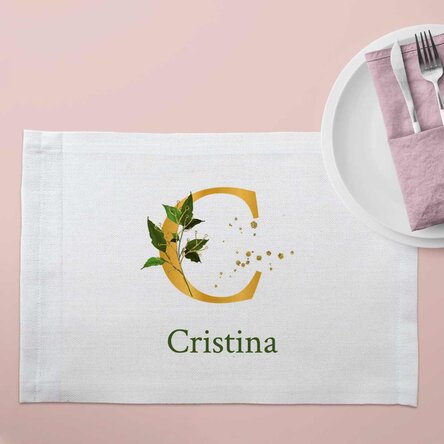 Suport pentru farfurie personalizat cu text - Gold