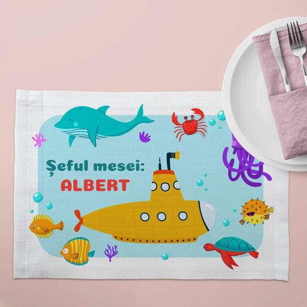 Suport pentru farfurie personalizat cu text - Ocean