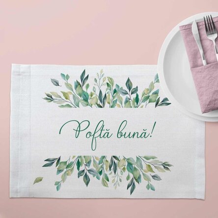 Suport pentru farfurie personalizat cu text - Poftă bună!