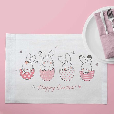 Suport pentru farfurie personalizat - Happy bunnies