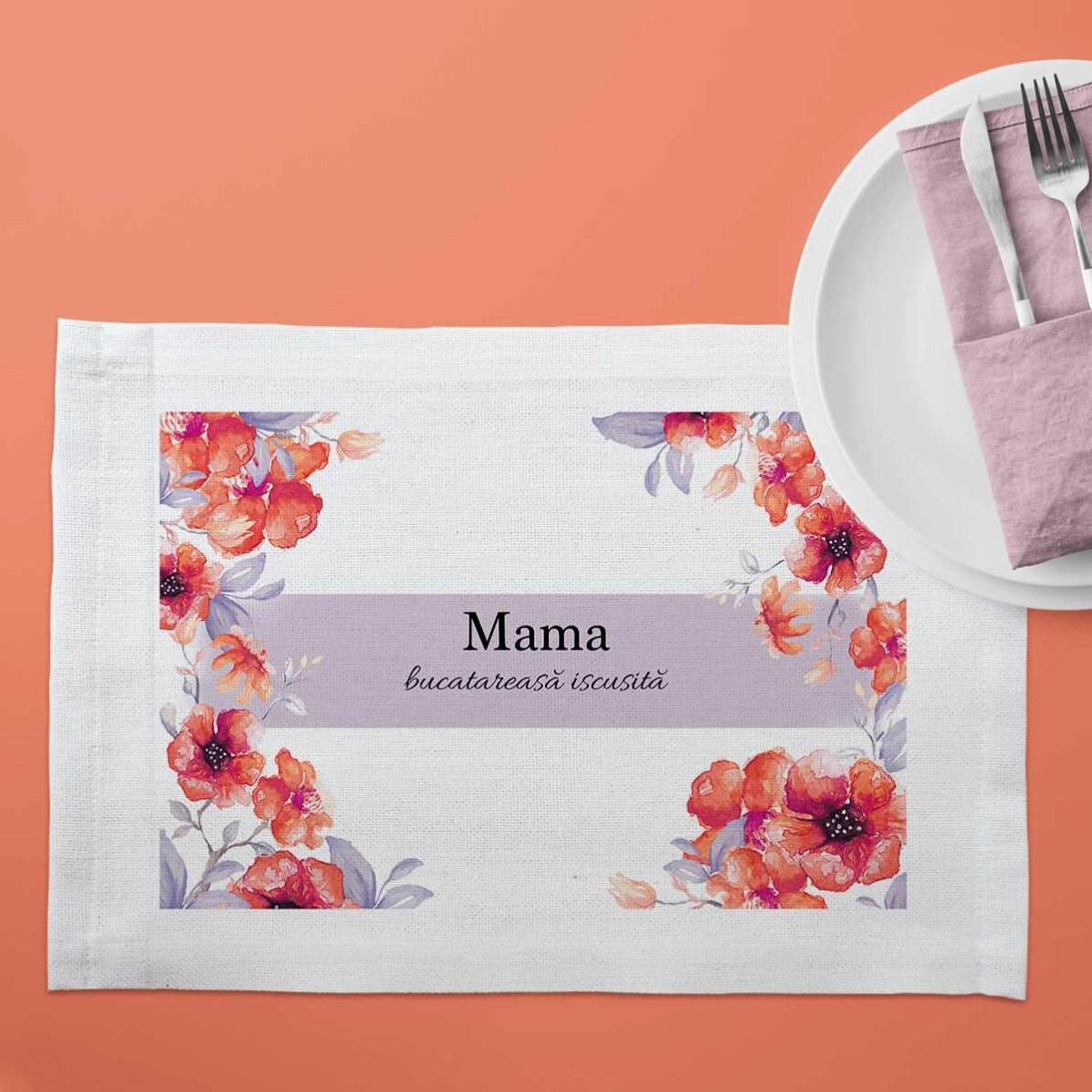 Suport pentru farfurie personalizat - Mama bucătăreasă iscusită