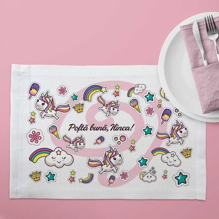 Suport pentru farfurie personalizat - model unicorni