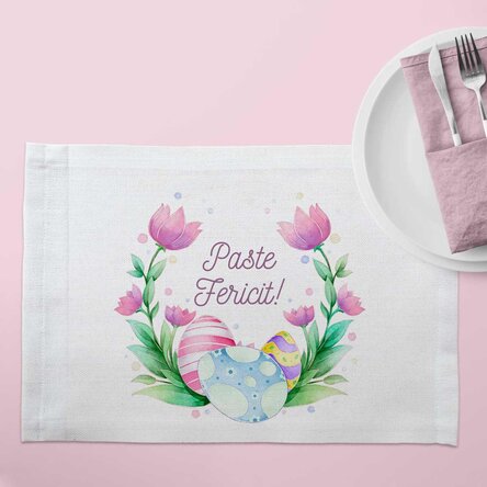 Suport pentru farfurie personalizat - Paște Fericit