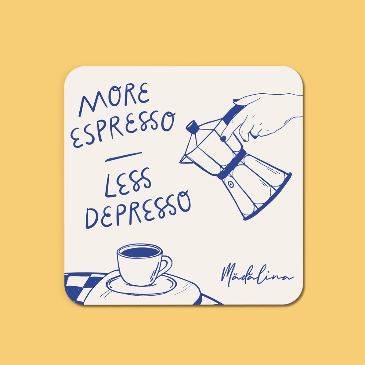 Suport pentru pahar personalizat cu nume - More espresso