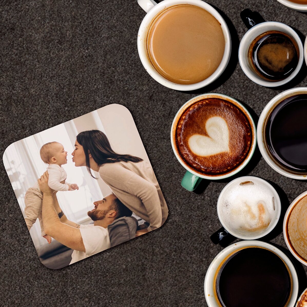 Suport pentru pahar personalizat cu o poză