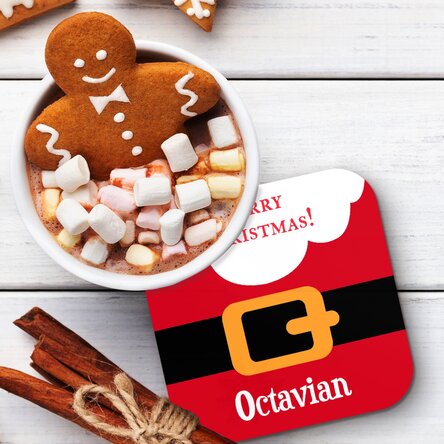 Suport pentru pahar personalizat cu text - Ho, ho, ho