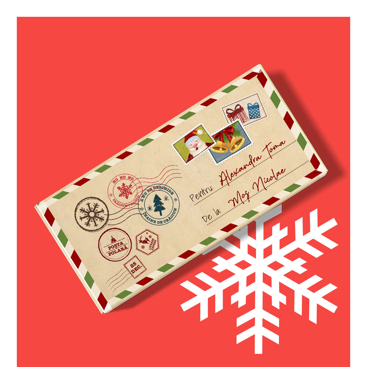 Tabletă de ciocolată personalizată de Moș Nicolae