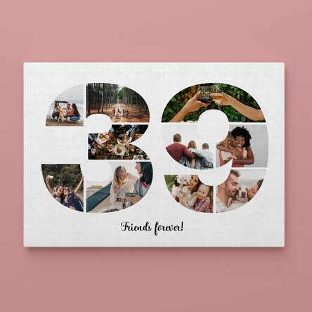 Tablou canvas landscape personalizat cu 10 poze model numărul 39 și mesaj text