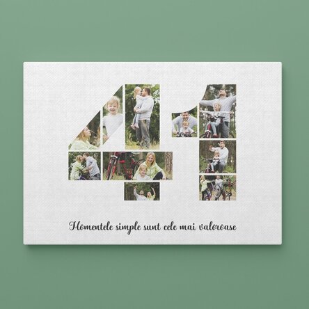 Tablou canvas landscape personalizat cu 10 poze model numărul 41 și mesaj text