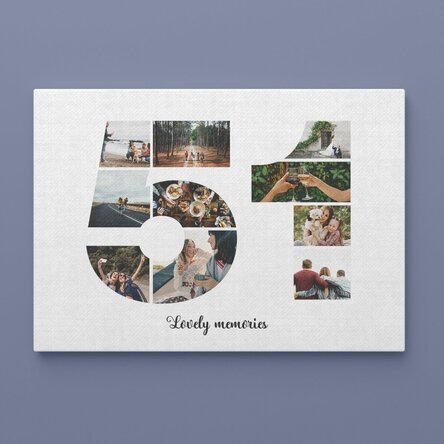 Tablou canvas landscape personalizat cu 10 poze model numărul 51 și mesaj text