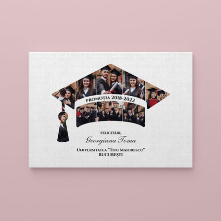 Tablou canvas landscape personalizat cu poze și text - Absolvire