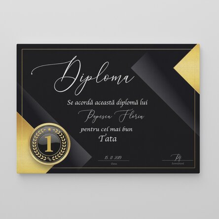 Tablou canvas landscape personalizat cu text - model diploma
