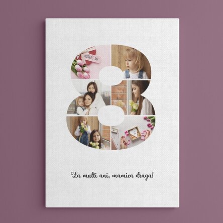 Tablou canvas personalizat cu 6 poze model numărul 8 și mesaj text