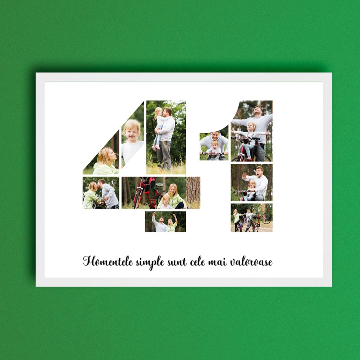 Tablou landscape personalizat cu 10 poze model numărul 41 și mesaj text