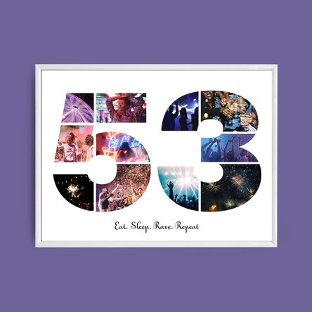 Tablou landscape personalizat cu 11 poze model numărul 53 și mesaj text