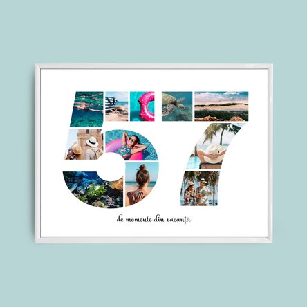 Tablou landscape personalizat cu 11 poze model numărul 57 și mesaj text