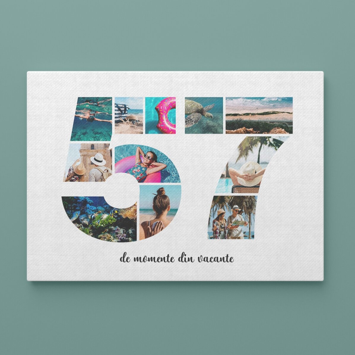 Tablou landscape personalizat cu 11 poze model numărul 57 și mesaj text