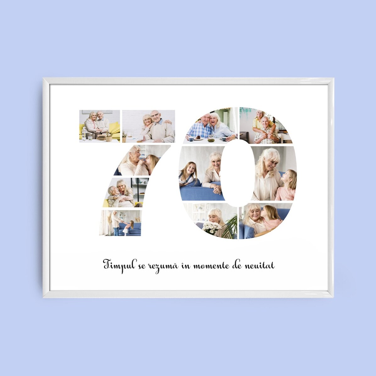 Tablou landscape personalizat cu 11 poze model numărul 70 și mesaj text