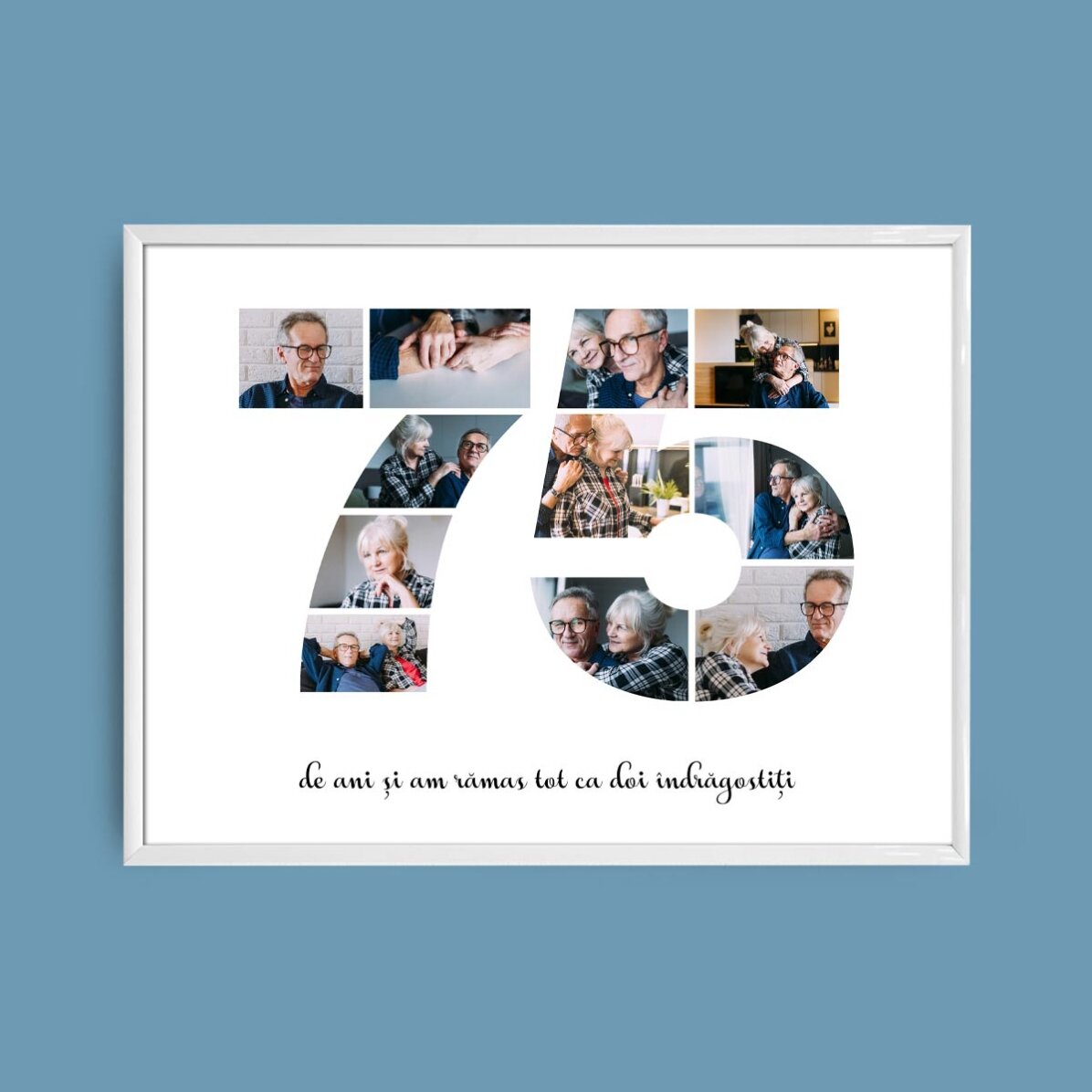 Tablou landscape personalizat cu 11 poze model numărul 75 și mesaj text