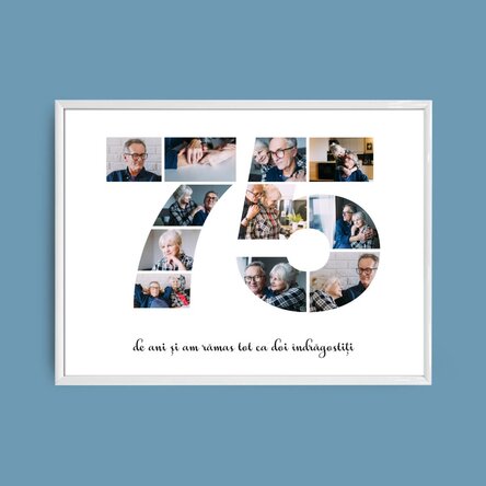 Tablou landscape personalizat cu 11 poze model numărul 75 și mesaj text
