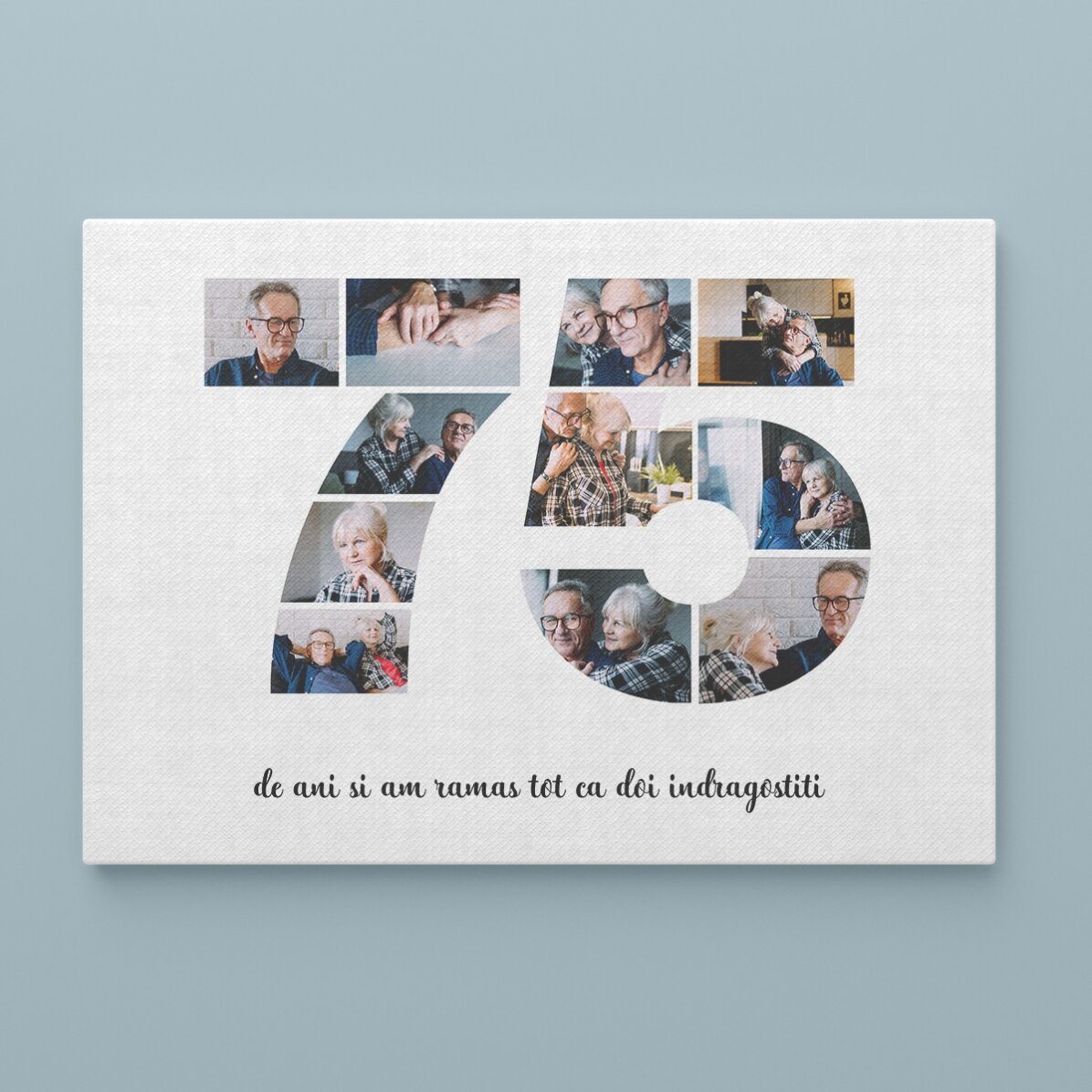 Tablou landscape personalizat cu 11 poze model numărul 75 și mesaj text