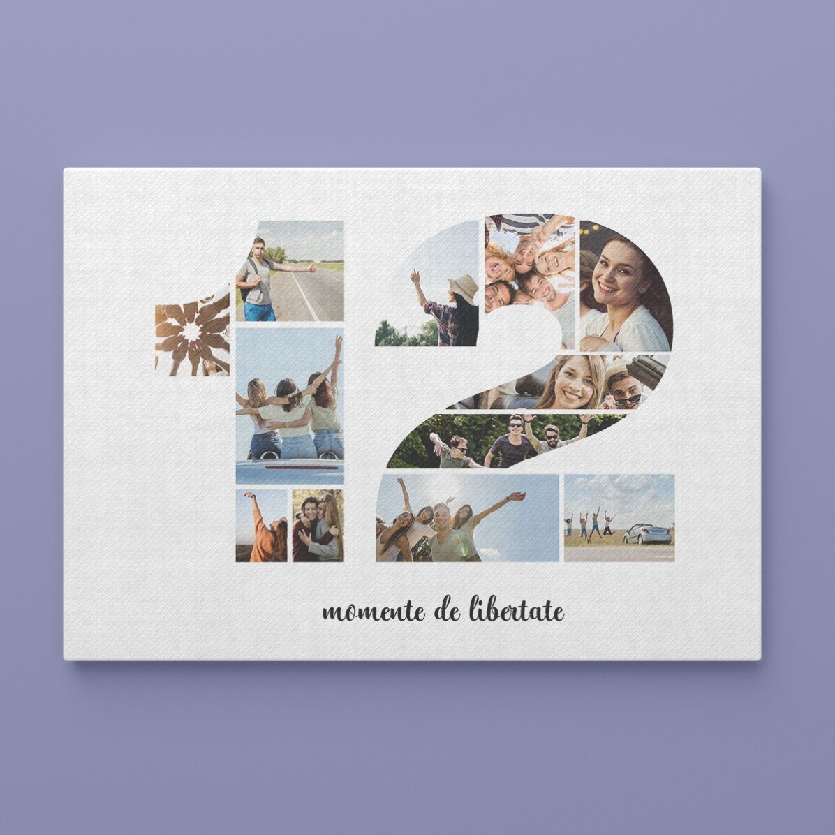 Tablou landscape personalizat cu 12 poze model numărul 12 și mesaj text