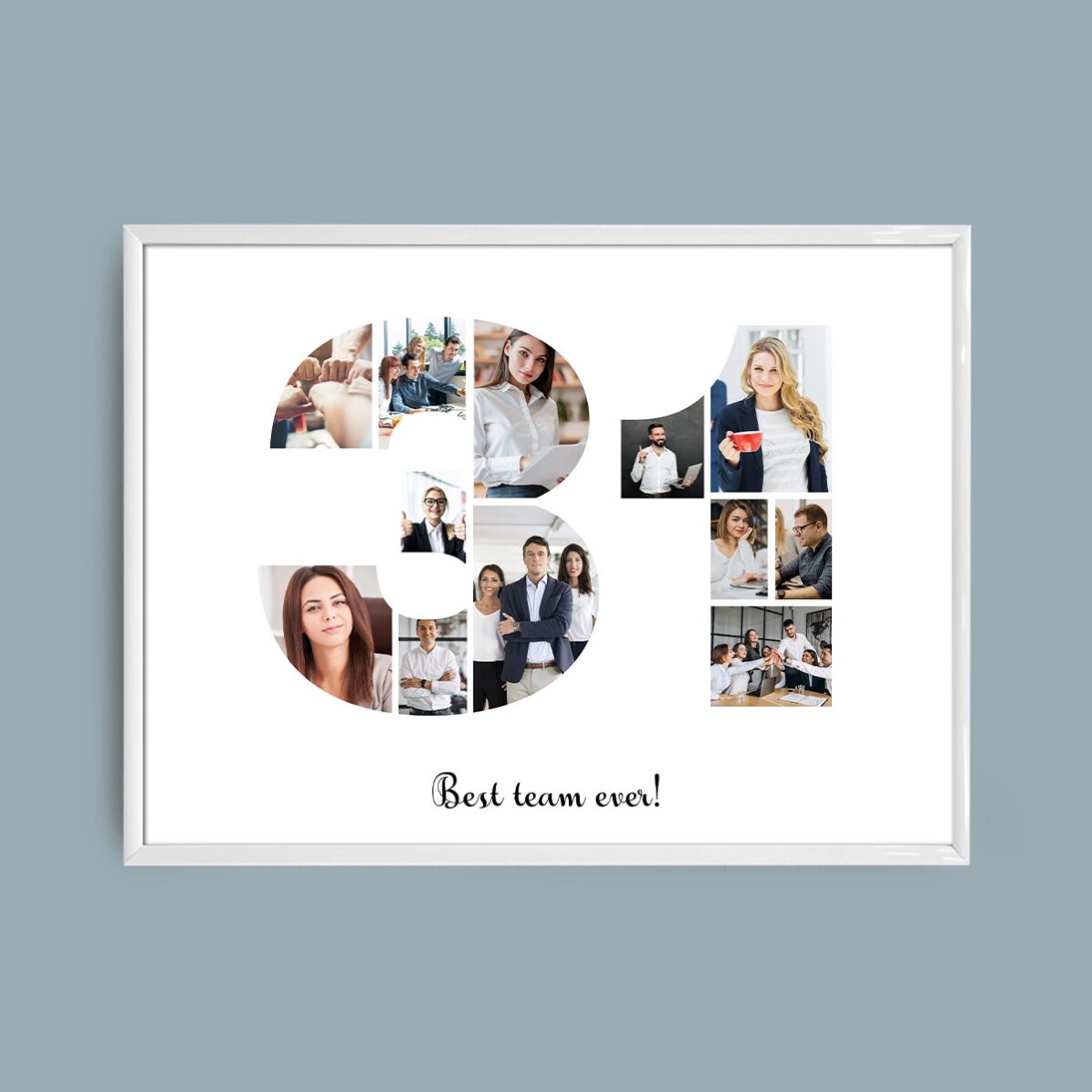 Tablou landscape personalizat cu 12 poze model numărul 31 și mesaj text 