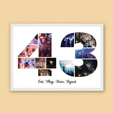 Tablou landscape personalizat cu 12 poze model numărul 43 și mesaj text