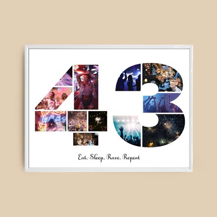 Tablou landscape personalizat cu 12 poze model numărul 43 și mesaj text