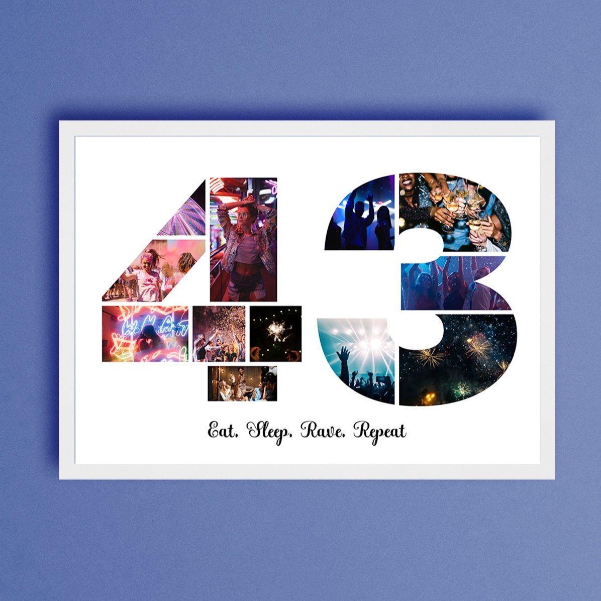 Tablou landscape personalizat cu 12 poze model numărul 43 și mesaj text