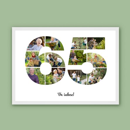 Tablou landscape personalizat cu 12 poze model numărul 65 și mesaj text