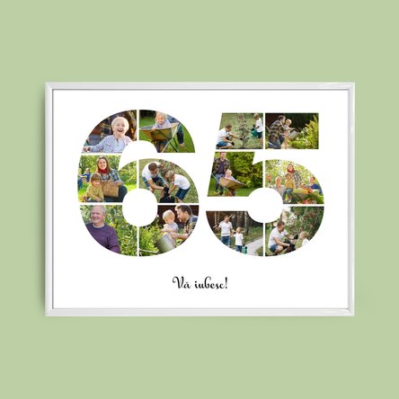 Tablou landscape personalizat cu 12 poze model numărul 65 și mesaj text