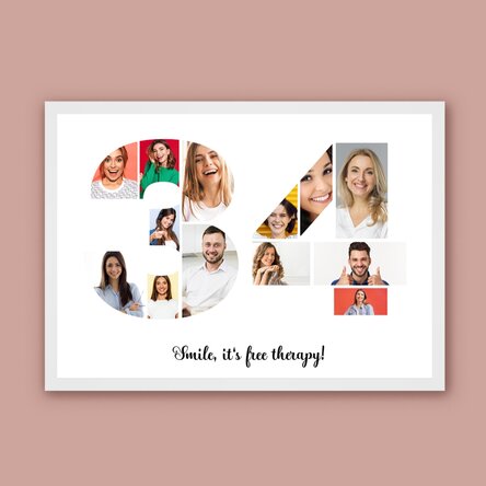 Tablou landscape personalizat cu 13 poze model numărul 34 și mesaj text 