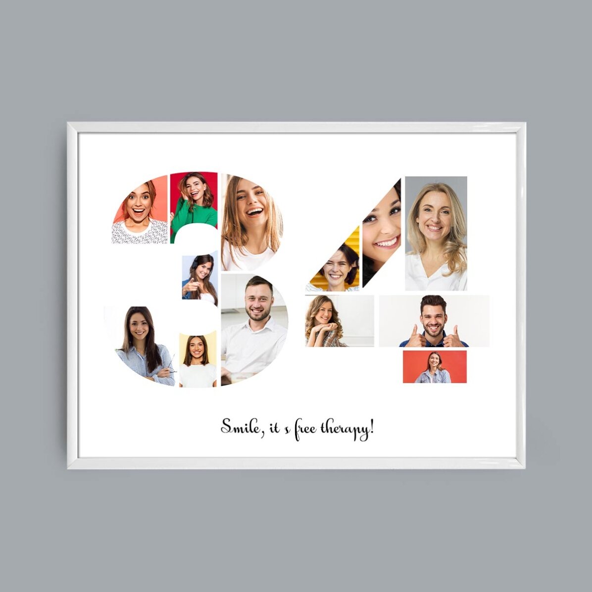 Tablou landscape personalizat cu 13 poze model numărul 34 și mesaj text 