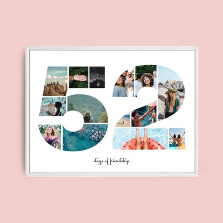 Tablou landscape personalizat cu 14 poze model numărul 52 și mesaj text